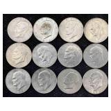 12 Ike / Eisenhower Dollars