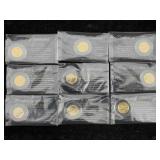 9-1943 Steel Wartime Pennies, 24kt Gold Plated