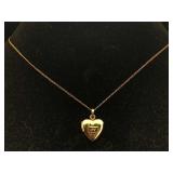 14k Gold Chain W/14k Locket, Tw 2.1g, Sz 12in Long