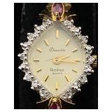 Armitron Quartz Ladies Watch W/diamonds & Spinel