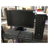HP ProDesk computer w/keyboard and 2 Dell