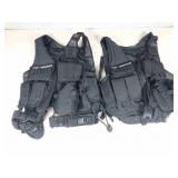 Pair Tactical Vests with Holsters and Pouches -