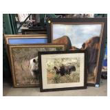 Framed print of rhinoceros and more, approx