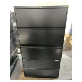 Hon Black 5-drawer file cabinet from high end