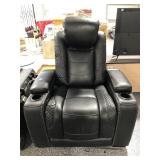 Black Electric recliner w/power cord, 38in long