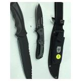 Bowie Knife with Sheath and Matching Pocket Knife