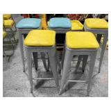 5 Multi-Colored barstools, Vtg style