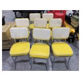 8 Yellow Vtg style chairs