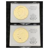 2-1972 Gold-plated Ike / Eisenhower Dollars