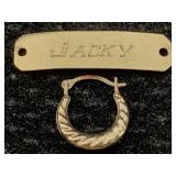 10k Gold Jewelry, Tw 0.9g, Sz 1in Long