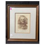 This framed piece is an original pencil signed