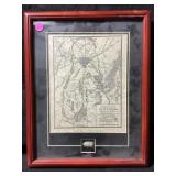 This framed display features an 1863 historical