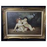 This framed artwork is a reproduction of La