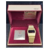 Vtg Quasar Red Led Watch, Model Depose W/box, Not
