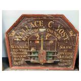 A Folk Art, hand painted wooden sign advertising