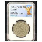 1968 Mo .100 Silver Mexico 1 Peso, Ngc