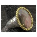 Sterling Silver Smoky Quartz Signed, Tw 13.7g Sz 8