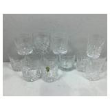 Watterford & Gorham 13 engraved whiskey, glasses