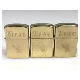 3 Winston Flip Top Lighters by Firebird