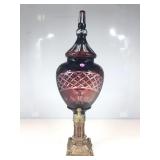 27 inches tall,  a ruby cut to clear Samovar