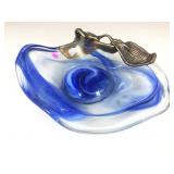 A striking vintage hand blown art glass bowl