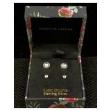 2 Pairs Of Sterling Silver Earrings, Tw 2.4g W/cz