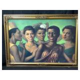 This painting appears to be expressions of joy by