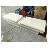White metal back tool box w/2 lids, approx