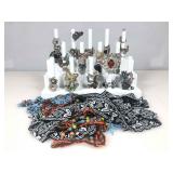 A 14 post cosmetic jewelry ring display full of