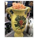 Vtg Composite yellow vase, Approx 15x27in