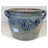 Salt Glazed/Cobalt Design Stoneware Crock