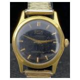 Vtg Clinton Wind-up Watch, 21 Jewels, Black Dial,