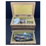 Wood Jewelry Box W/watches & More, Not Currently