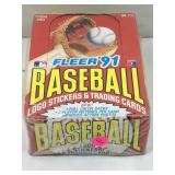 1991 fleer baseball sealed wax box