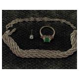 Sterling Silver Jewelry W/bracelet, Necklace &