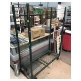 heavy-duty green multi-shelf nursery cart, No