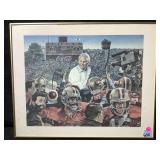 This framed vintage print is a classic sports art