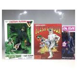 3 NIB Captain Action Figures. Dr. Evil, Flash