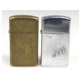2 Zippo Slim Flip Top Lighters