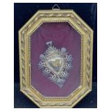 Vtg Silver Votive Heart W/fame, Tw 5.9g, Italian