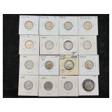 16 Us Nickels From 1970-d To 1984p, See Photos