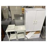 3pcs White Furniture - Clothing Cabinet and Side