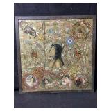 This is an intricate vintage folk art collage,