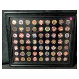 This is a black casino, poker chip wall, display