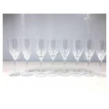 Set a 8 matching champagne, glasses, carved