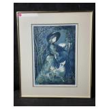 This framed vintage art print titled Girl with