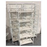 3 Metal folding organizer racks, approx 6ft tall