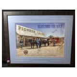 A framed searching for gold poster is an official