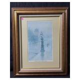 This framed piece is Wapping street reflections.
