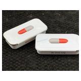 2 Lilly Pulvules Metal Pillbox Darvon Compound 65